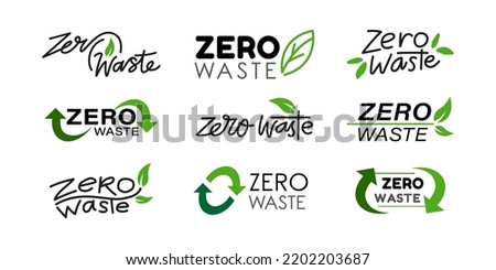 Zero waste icon logo vector illustration for eco green campaign