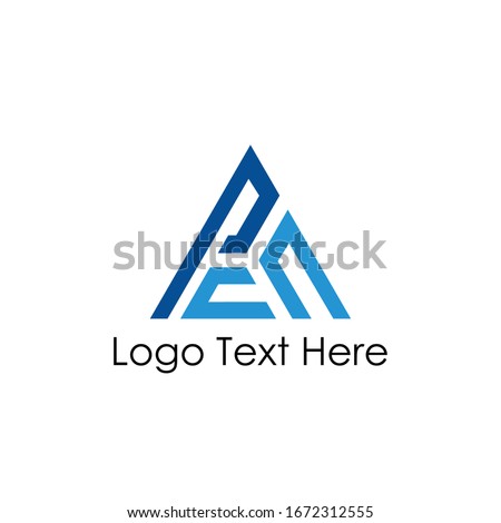 triangle letter PCC design logo template