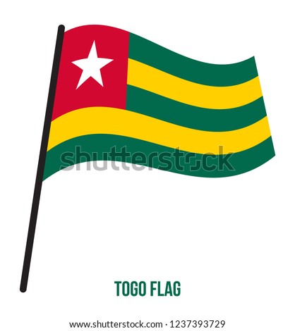 Togo Flag Waving Vector Illustration on White Background. Togo National Flag.