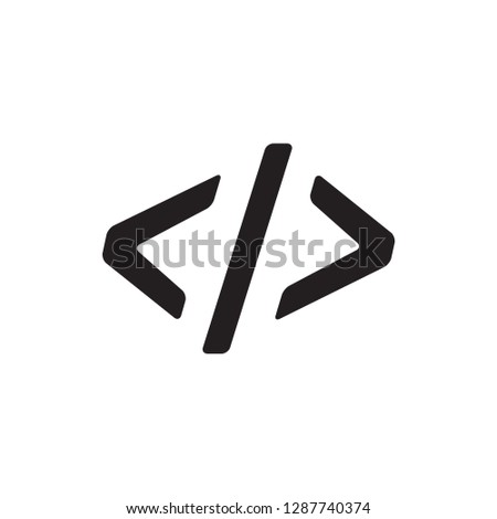 Code Icon In Flat Style Vector Icon For Apps, UI, Websites. Cloudy Black Icon Vector Illustration.