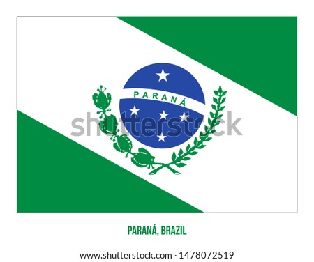 Parana Flag Vector Illustration on White Background. States Flag of Brazil.