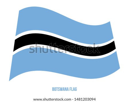 Botswana Flag Waving Vector Illustration on White Background. Botswana National Flag.