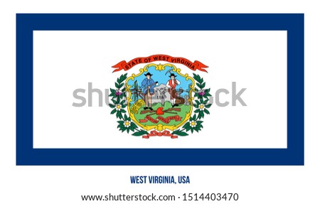 West Virginia (USA State) Flag Vector Illustration on White Background. Flag of the United States of America.