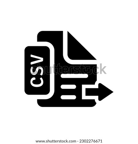 Export CSV Flat Black Icon Isolate On White Background Vector Illustration | Seo Icons