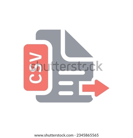 Export CSV Flat Colorful Icon Isolate On White Background Vector Illustration | Seo Icons