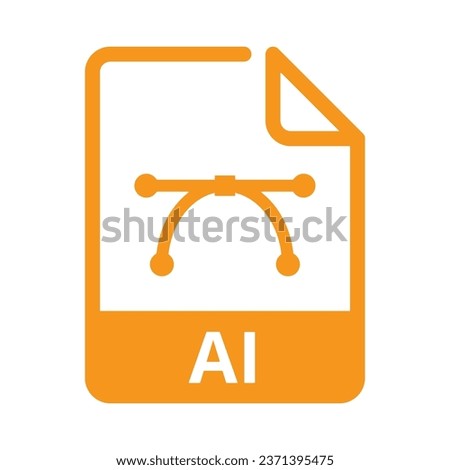 Illustrator File Icon. Vector File Format. AI File Extension Modern Flat Design