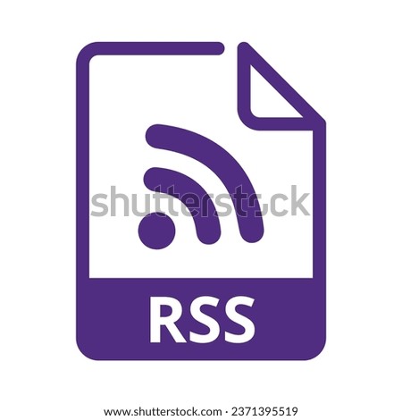 RSS File Icon. Vector File Format. File Extension Modern Flat Design