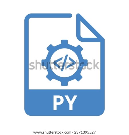 PY File Icon. Vector File Format. PY File Extension Modern Flat Design