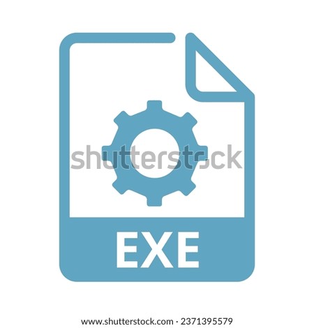 EXE File Icon. Vector File Format. EXE File Extension Modern Flat Design