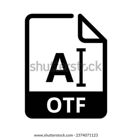 OTF File Icon. Vector File Format. Font File Extension Modern Flat Design