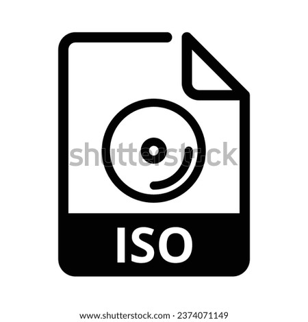 ISO File Icon. Vector File Format. Data File Extension Modern Flat Design