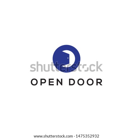 O letter with Open door logo idea brand design vector icon illustration isnpiration. circle round emblem logos