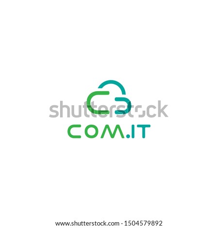 C letter forming cloud idea concept logo design. vector icon with eps10. clean and modern illustration inspiration symbol. fresh sign with mono line style. Imagine de stoc © 
