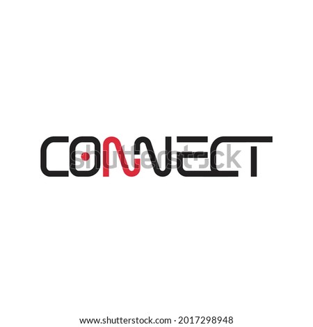 Connect wordmark logo design. vector icon inspiration. wafe on the text