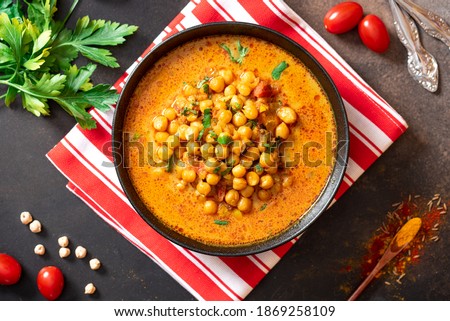 Image, Stock Photo Vegan food, chickpeas stewed with vegetables