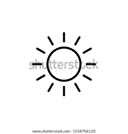 line Sun Icon for Brightness, Intensity Setting icon Vector