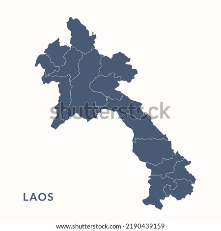 Map of Laos. Laos map vector illustration.