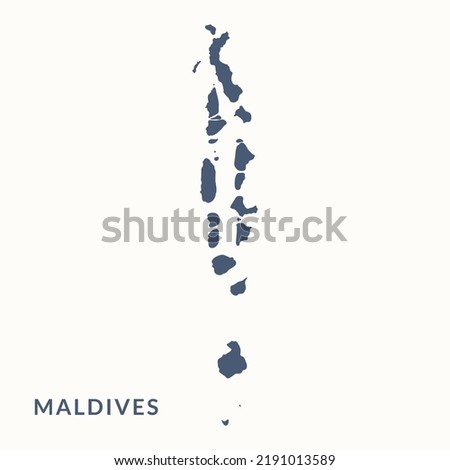 Map of Maldives. Maldives map vector illustration.