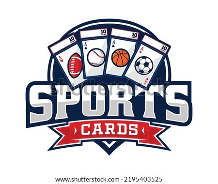Sport cards market logo vector