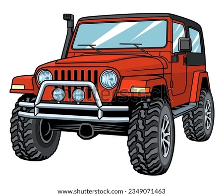 JEEP WRANGLER 4X4, extreme adventure offroad high detailed vector