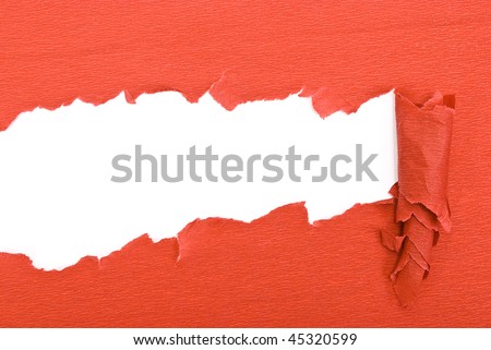 Red torn paper