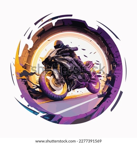 motorbike synthwave cyber punk silhouette