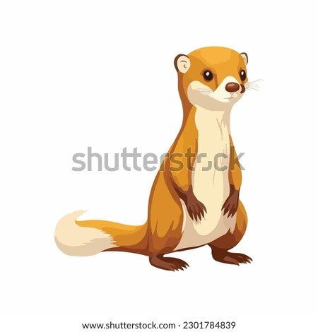 vector cute weasel cartoon style