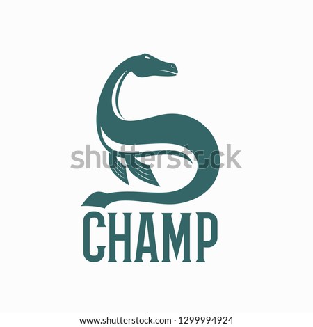 Champ Monster Of Champlain Lake Vector Illustration Logo
