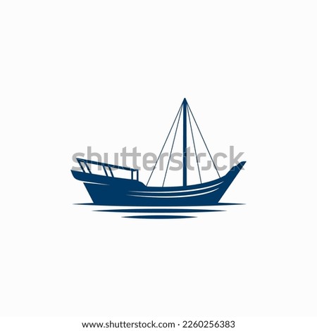 traditional wooden dhow boat icon vector