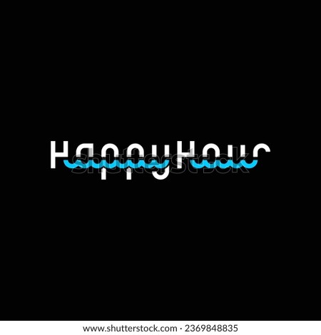 happy hour ocean water wordmark