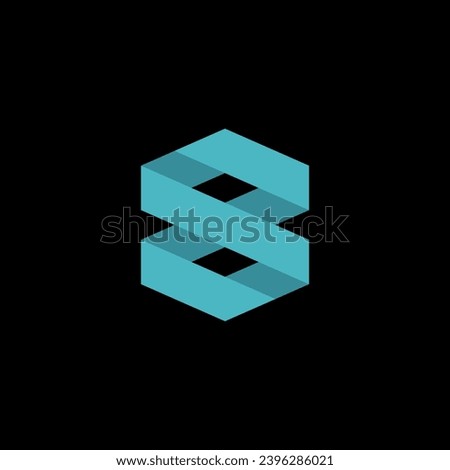 flat number eight logo icon in turquoise monochromatic colors schemes 