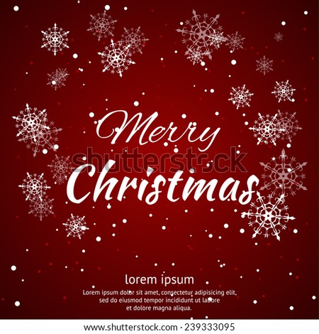 Merry Christmas Vector Illustration For Holiday Design, Party Poster, Greeting Card, Banner Or