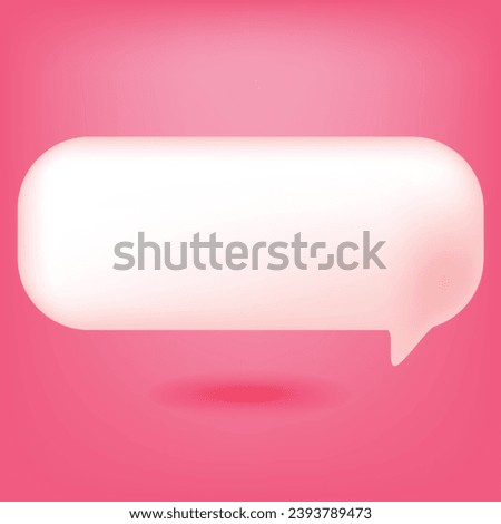 chat bubble 3d soft pink design illustration template
