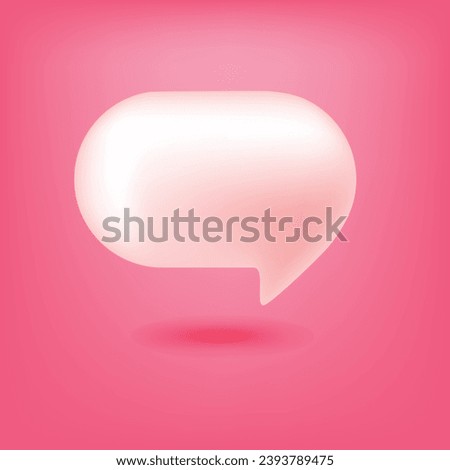 chat bubble 3d soft pink design illustration template