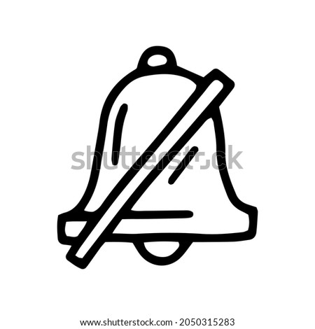 turn off notifications line vector doodle simple icon