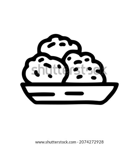meatballs line vector doodle simple icon design Foto stock © 