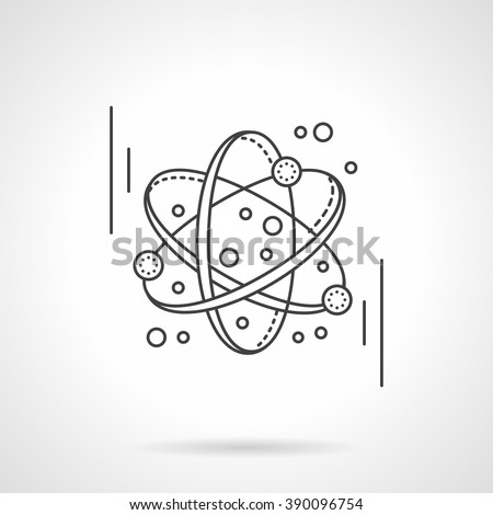 Electronics transform. Atomic or molecule model. Science and education concept. Flat line style vector icon. Single design element for website, business.