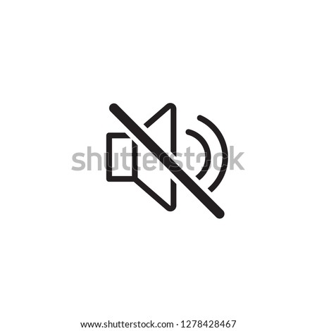 Sound Off Icon Vector Design Flat Style Symbol.  Mute Button Speaker Icon. speaker mute icon ui vector. Audio speaker closed icon vector