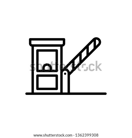 Road barrier vector icon. Toll road icon vector isolated on white background. Outline parking barrier icon illustration. Trendy Flat style for graphic design, Web site, UI. EPS10. 