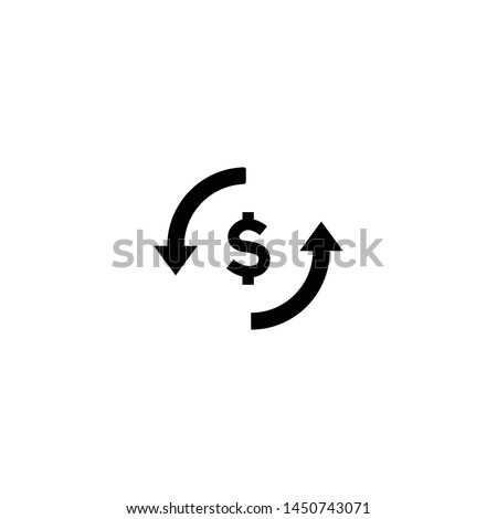 Currency exchange icon. Dollar exchange vector icon. Investment banking money and finance. Dollar transfer Icon. Arrow, trade, return. Trendy Flat style for graphic design, Web site, UI. EPS10. - 