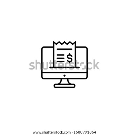 Electronic bill and online shopping icon. Bill vector icon. Payment vector icon. Invoice. Banking transaction receipt, Procurement expense, Money document file. websites and print media and interface