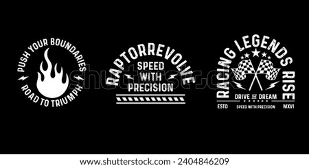 Motorcycle badges club emblems tshirt design Retro  Racing Typography Graphics