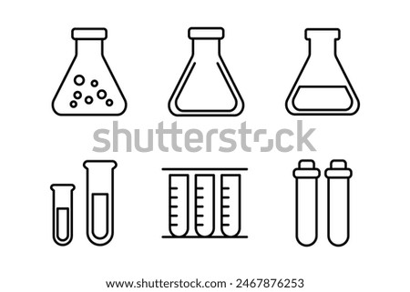 Chemistry Lab Equipment Vector Icons for Scientific Research Use