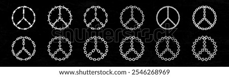 peace symbol with chain pattern templates