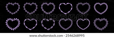 Love shape with chain pattern vector template