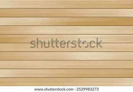 Vector wooden wall background. Horizontal realistic panel, light brown wood grain texture, natural textured surface, top view of empty wooden floor. Vintage parquet, textured wood planks wallpaper.