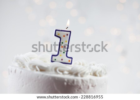 First Birthday Cake With Glowing Background