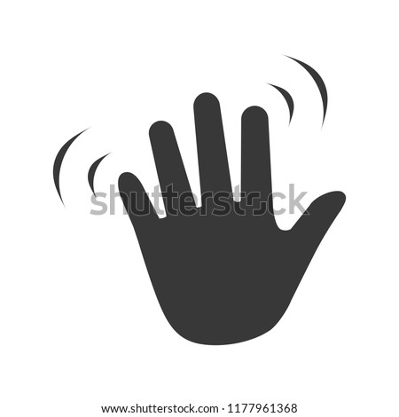 Hand wave waving hi or hello gesture flat vector icon for apps and websites