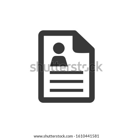 text-lines document icon - text-lines document isolated, personal information illustration - Vector biography. Stock vector illustration isolated on white background.
