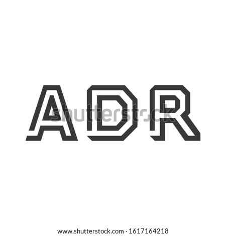 ADR Logo. Vector Graphic Branding Letter Element. American Depositary Receipt. Stock vector illustration isolated on white background.